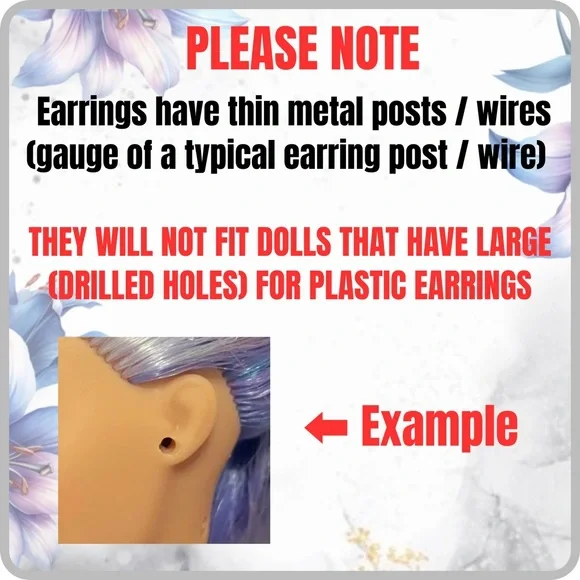 Silver Heart Pink Crystal Silver Doll Necklace Earring Set 14” Wellie Wisher 5/1 - Picture 10 of 15